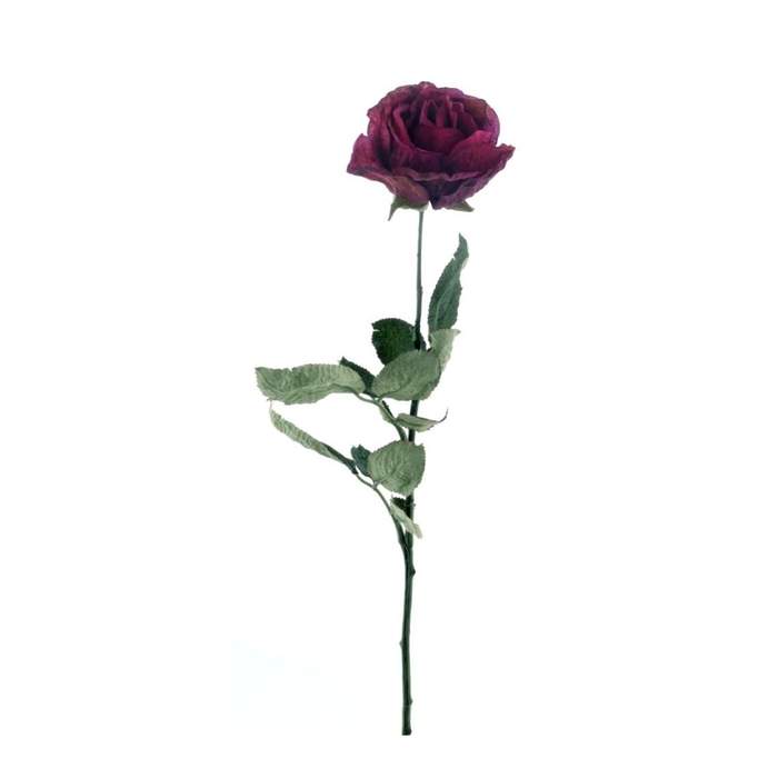 E-shop Růže ECO řezaná umělá vínová 66cm