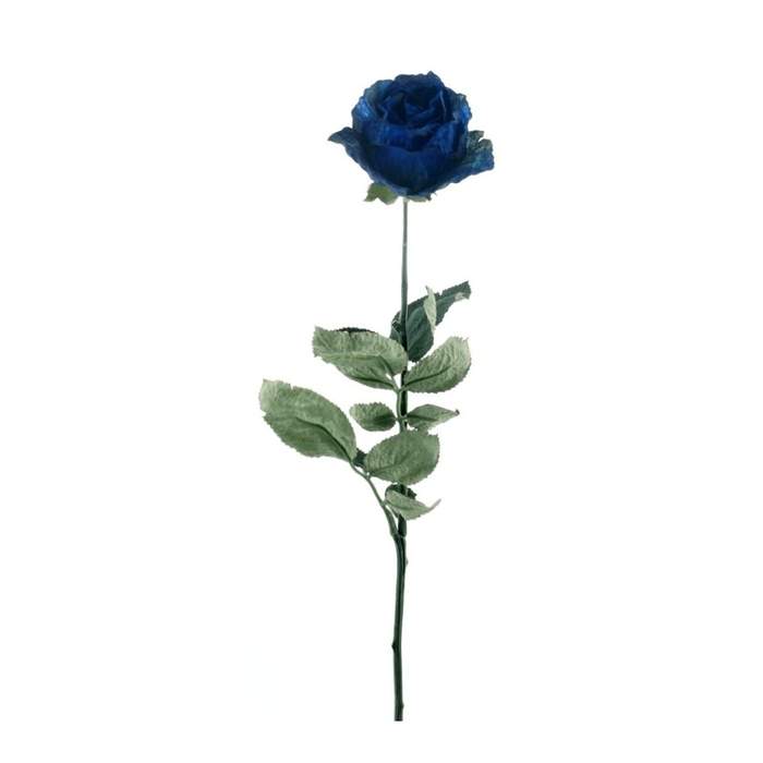 E-shop Růže ECO řezaná umělá tm.modrá 66cm