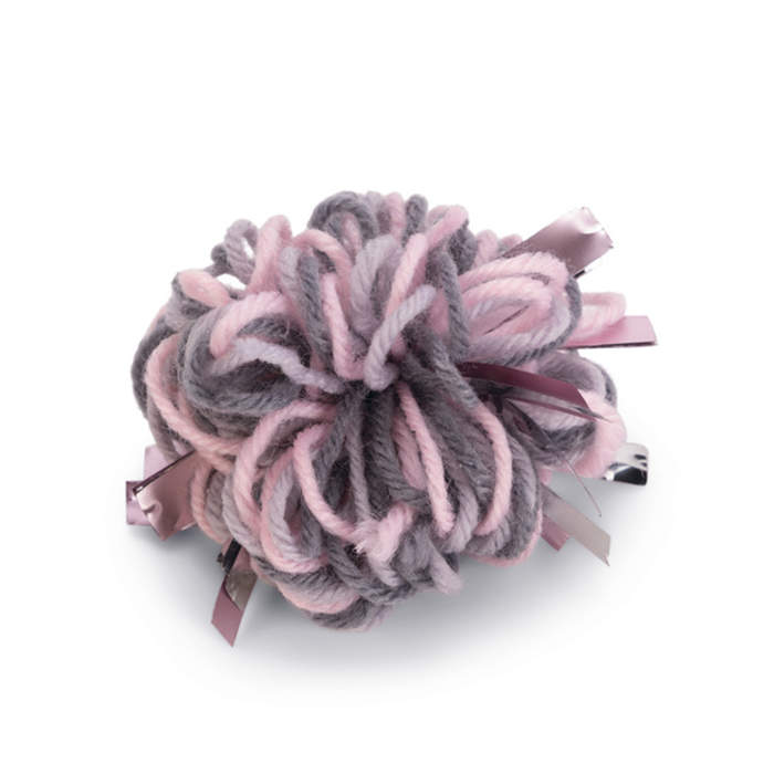 Hračka koule Mendel vlněná růžovo-šedá 7cm