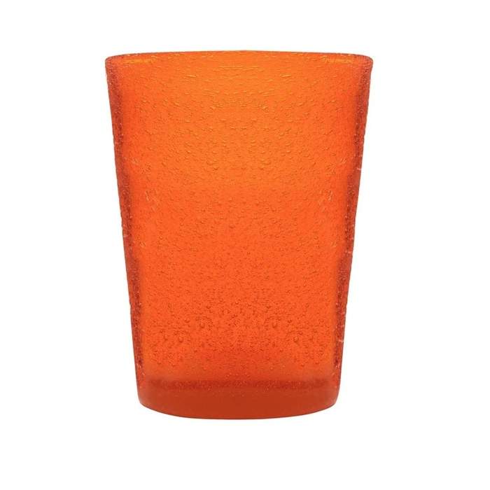 E-shop Sklenice na vodu skleněná MEMENTO oranžová 10cm