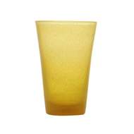 Sklenice na drink skleněná MEMENTO žluto-oranžová 13,8cm