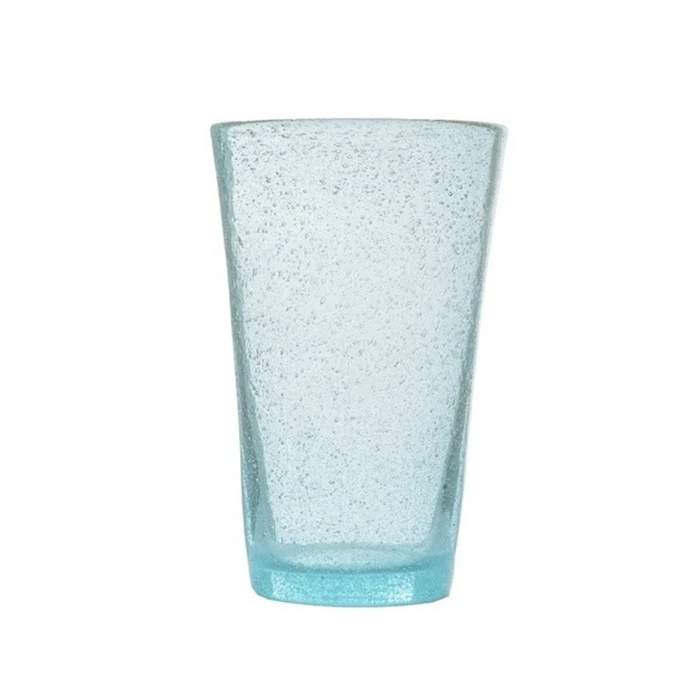Levně Sklenice na drink skleněná MEMENTO sv.modrá 13,8cm