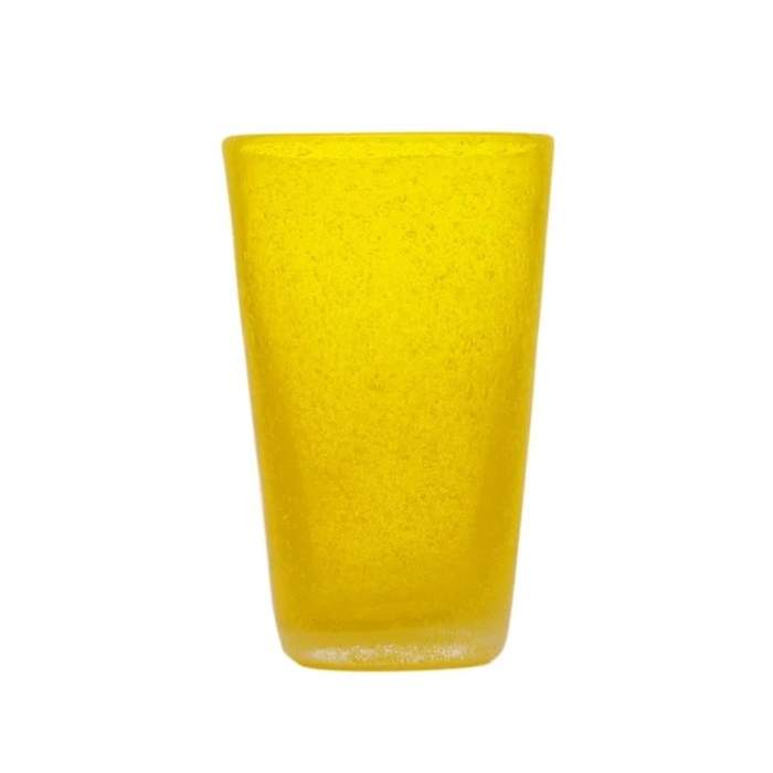 E-shop Sklenice na drink skleněná MEMENTO žlutá 13,8cm