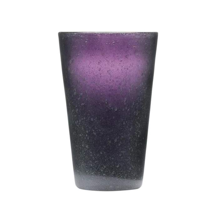 Levně Sklenice na drink skleněná MEMENTO fialová 13,8cm